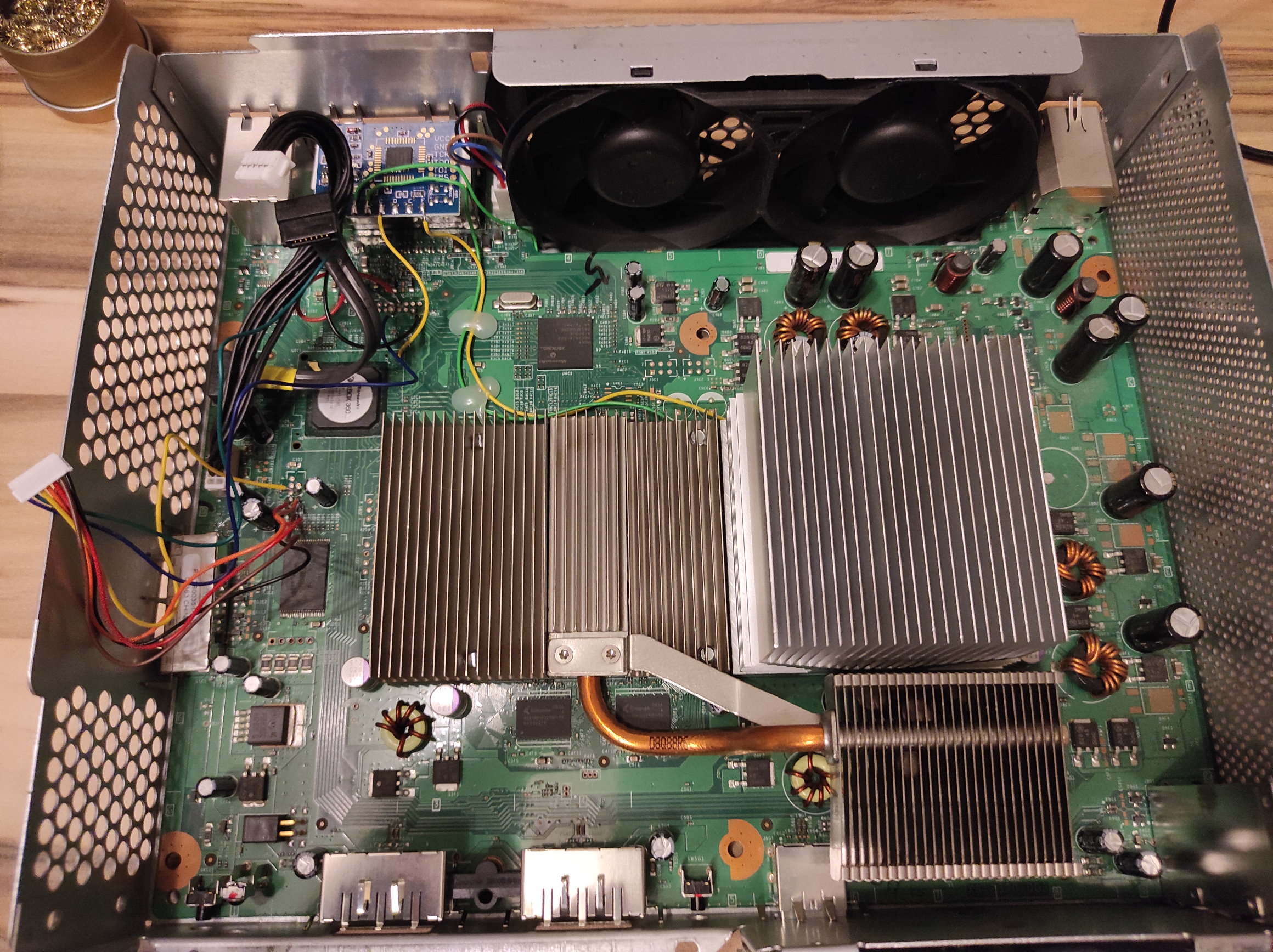 Open console with mod-chip without the DVD drive